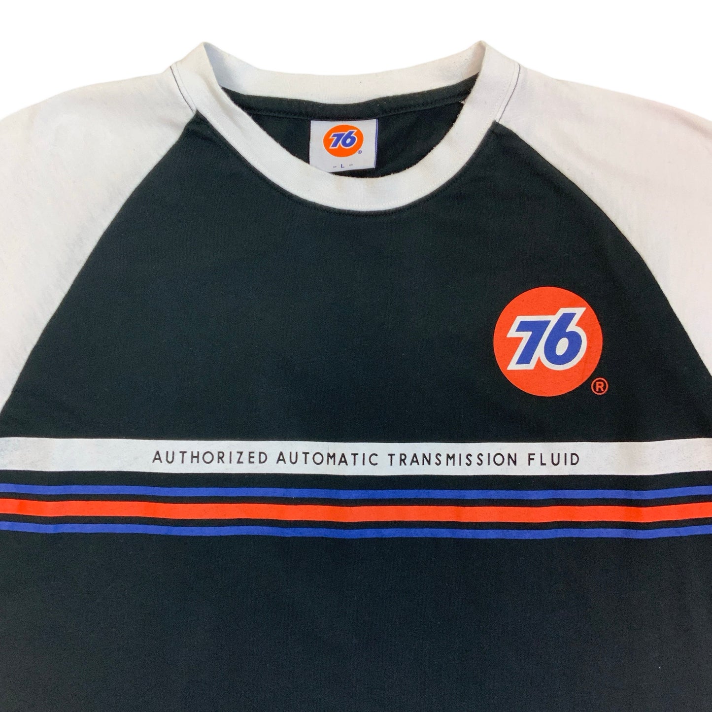 Vintage 76 Motor Oil Racing Tee Black Orange White Blue