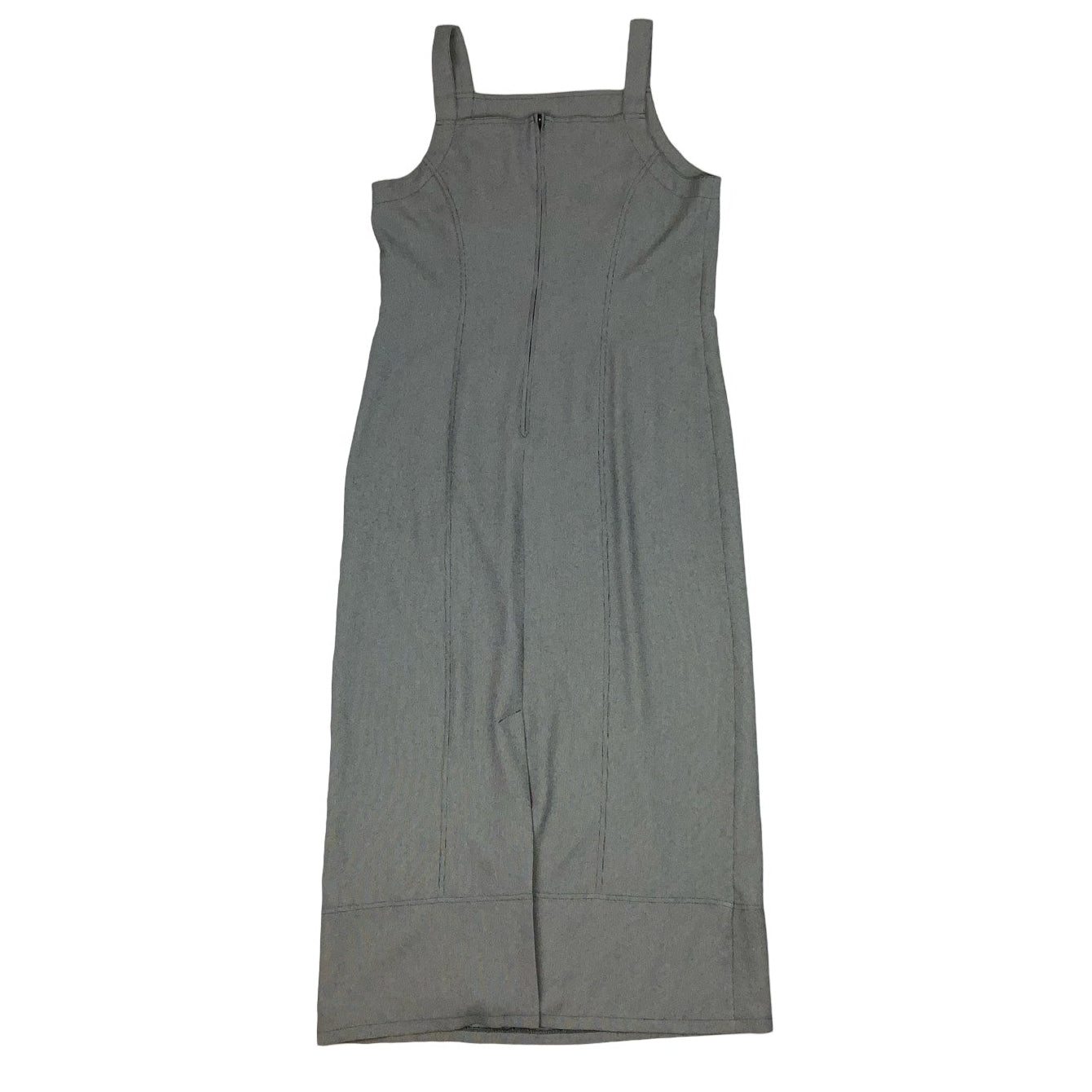 Vintage 90s ‘Tara’ Grey Sleeveless Maxi Summer Dress Pockets 12 14 16