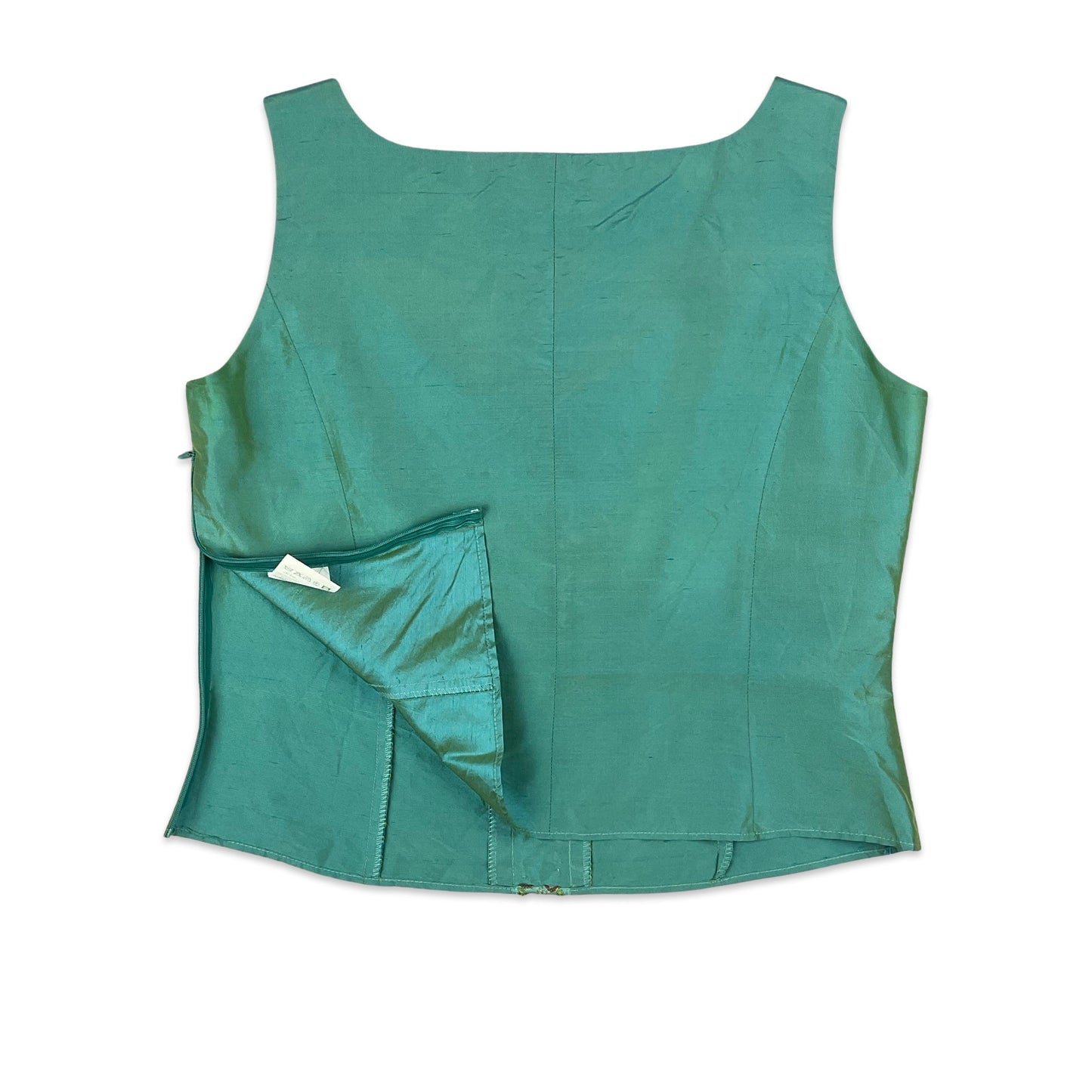 Vintage Blue Iridescent Bustier Corset Top 6 8 10