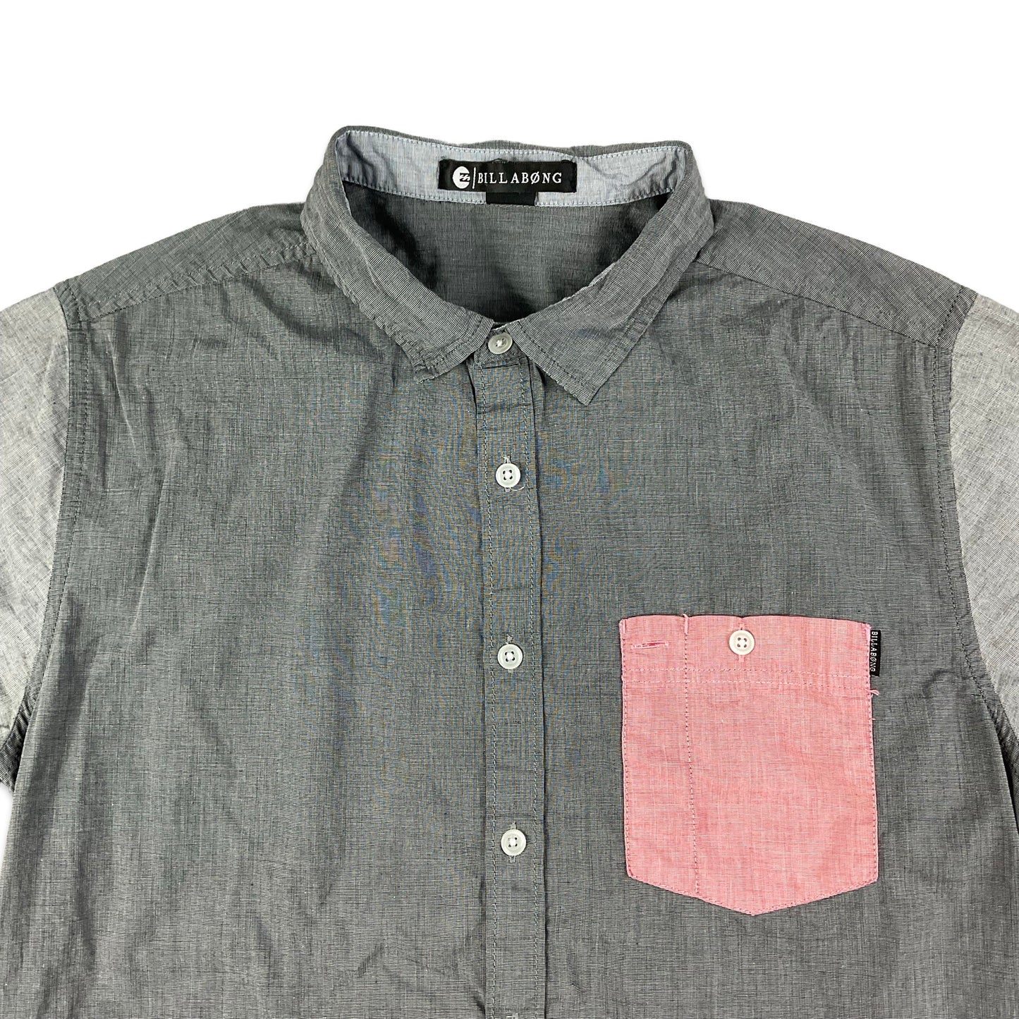 Billabong Grey & Pink Short Sleeve Shirt S M