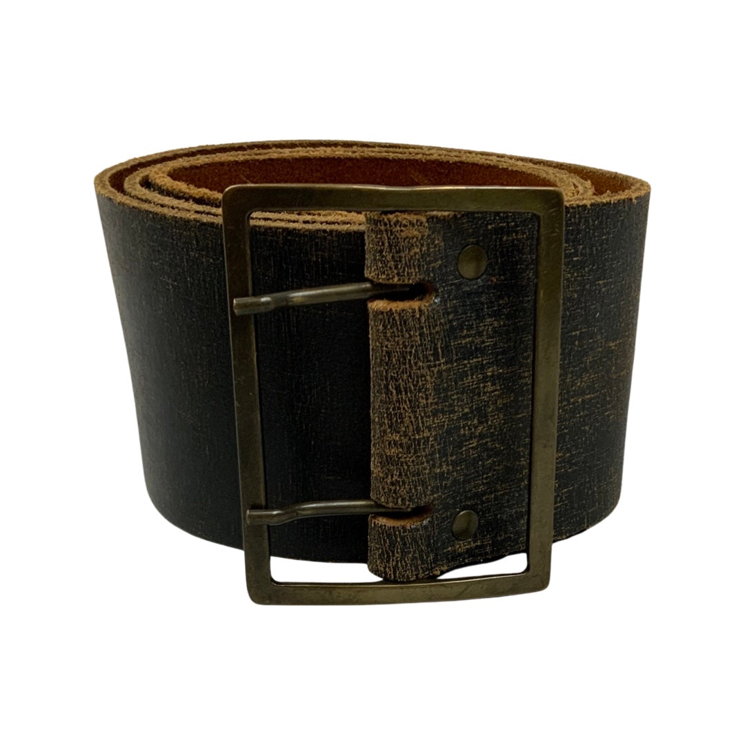 Vintage Chunky Brown Leather Belt