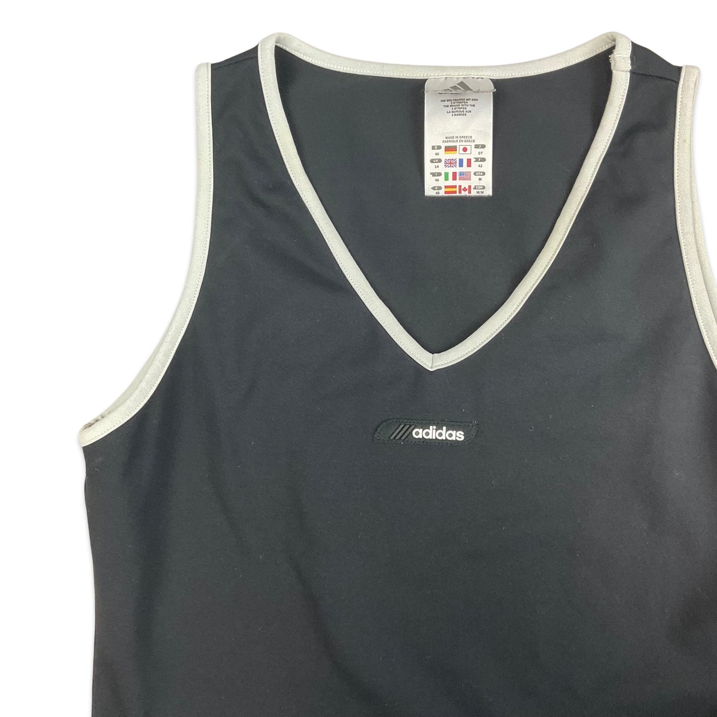 Vintage 90s Black White Adidas Vest Top 10 12 14