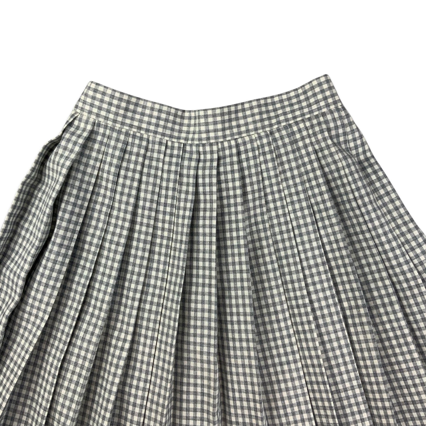 Vintage Grey & White Checkered Pleated Skirt 6 8 10