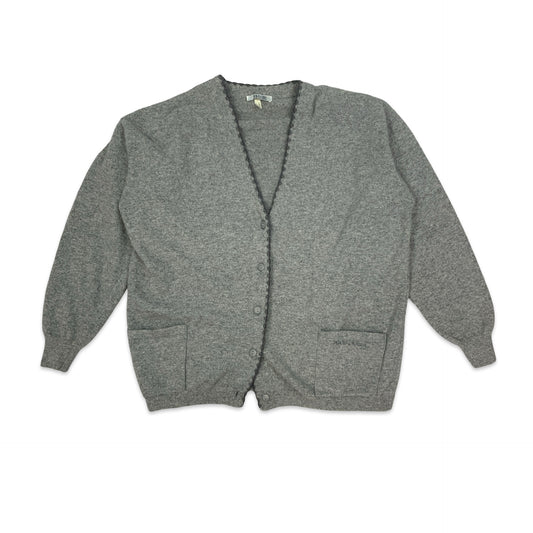 90s Grey Wool Cardigan 18 20