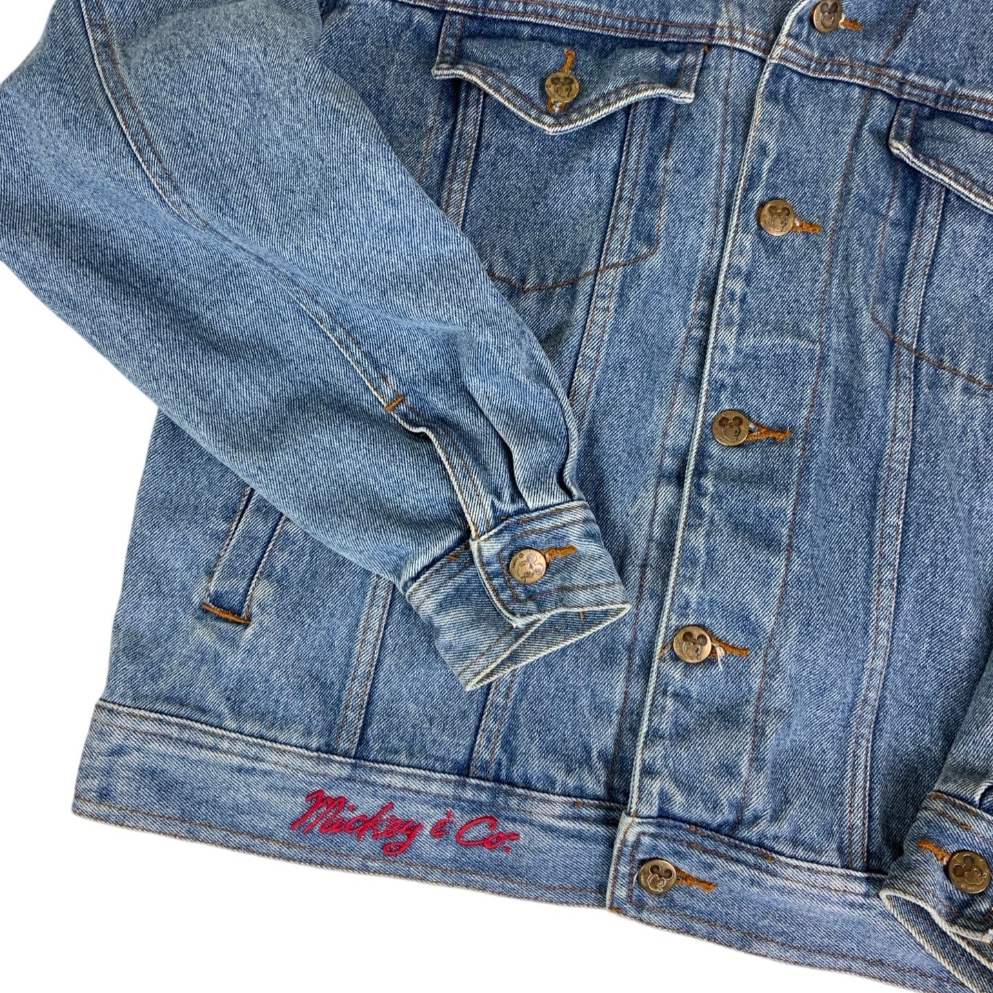 Vintage 90s Disney Mickey & Co Light Blue Denim Jacket L