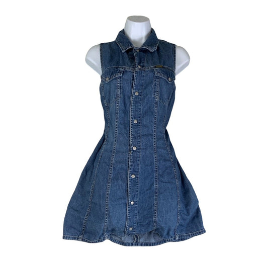 Vintage 90s Authentic Diesel Denim Sleeveless Mini Dress S M 12