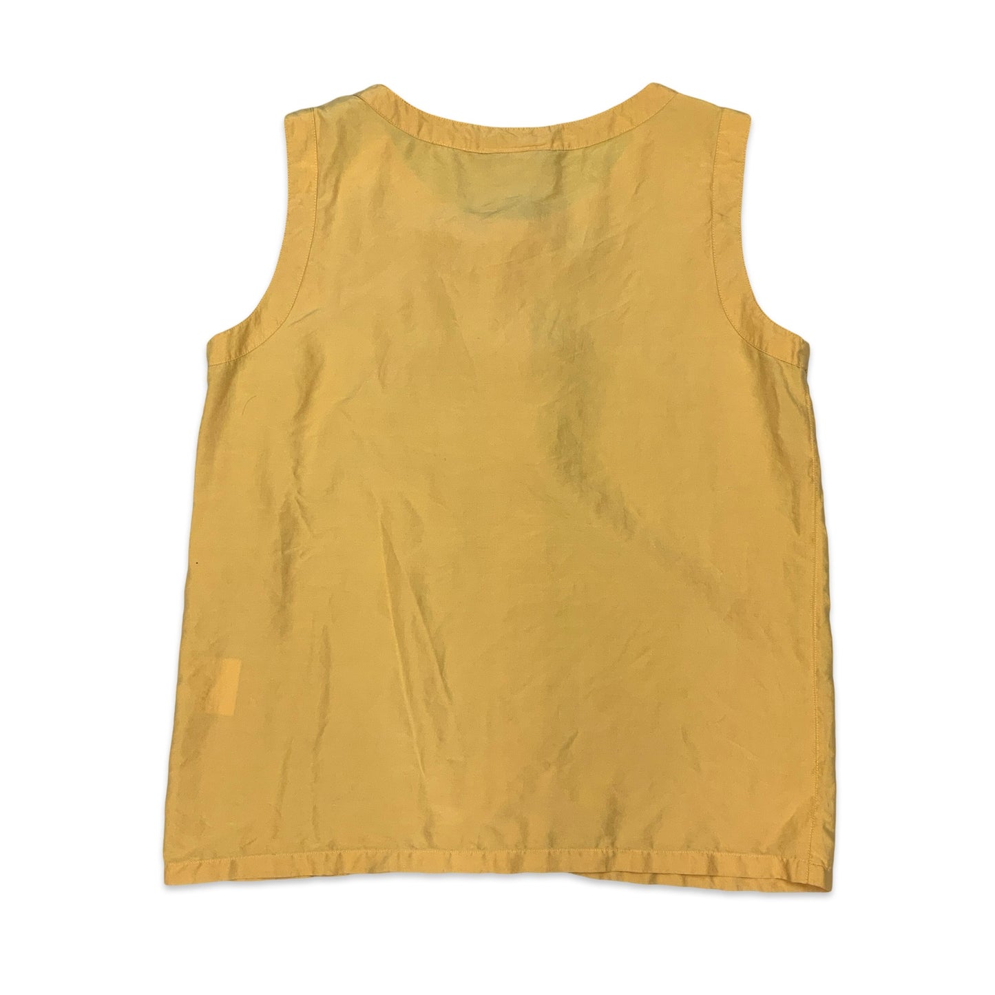 80s Yellow Sleeveless Blouse 10 12