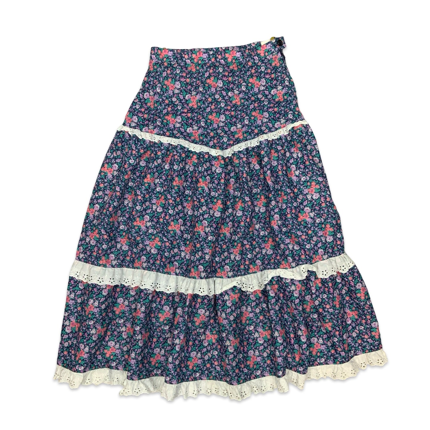 Vintage Ditsy Floral Prairie Midi Skirt 8