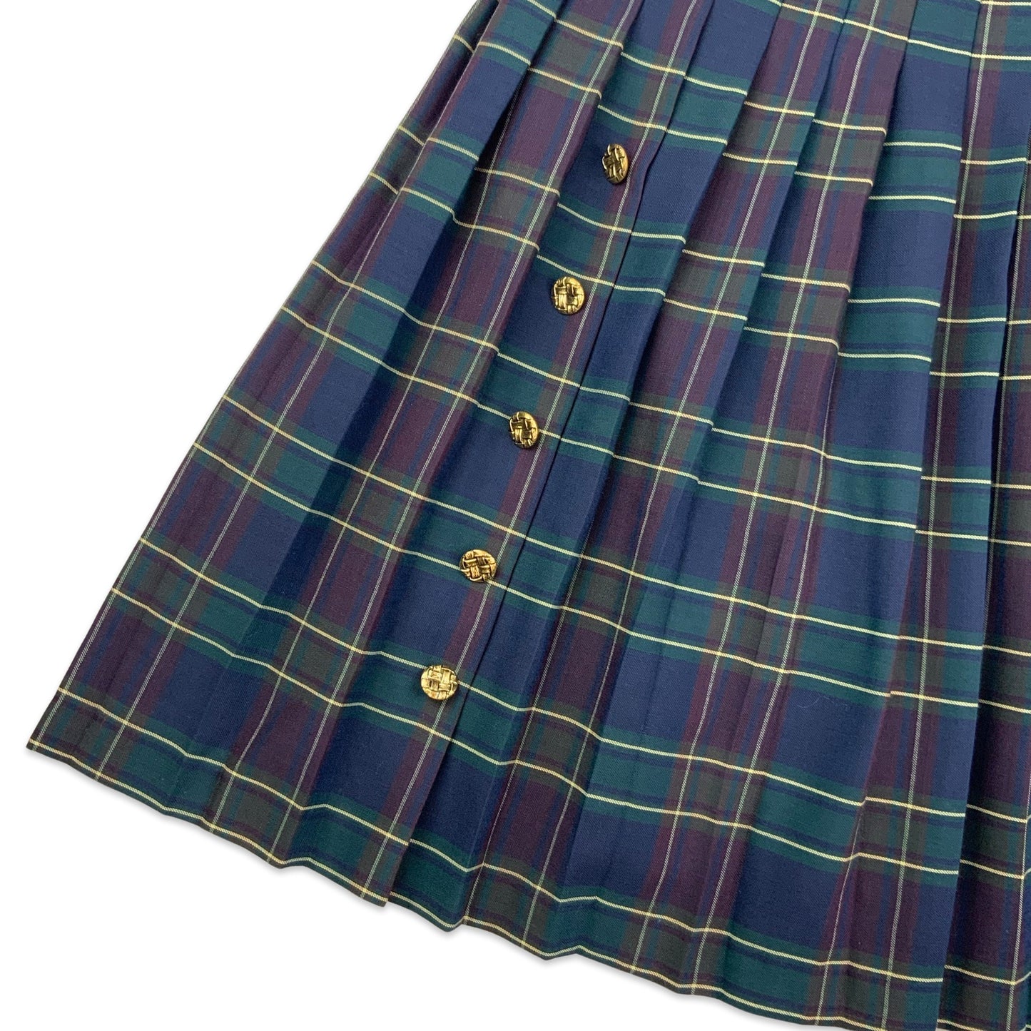 Vintage Tartan Pleated Skirt 12 14 16