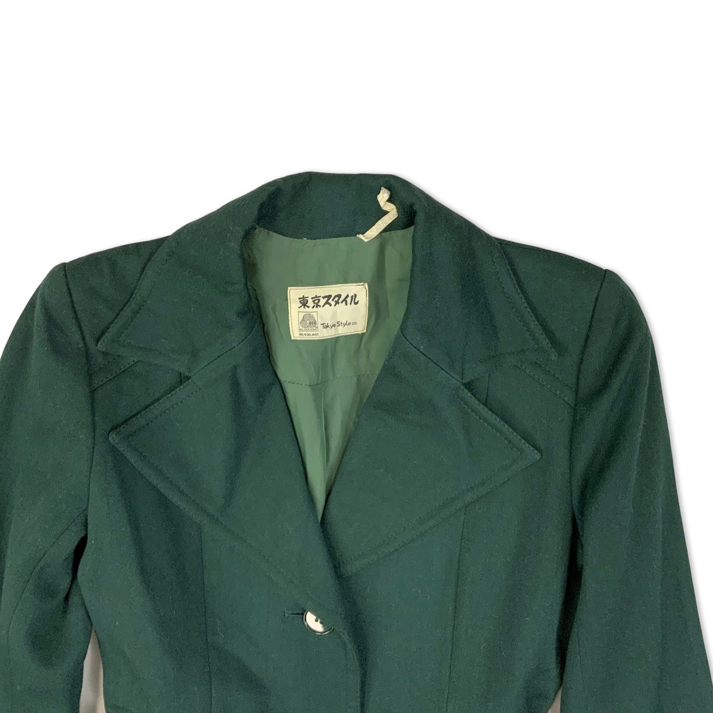 Vintage 90s Green Ladies' Wool Trench Coat 4