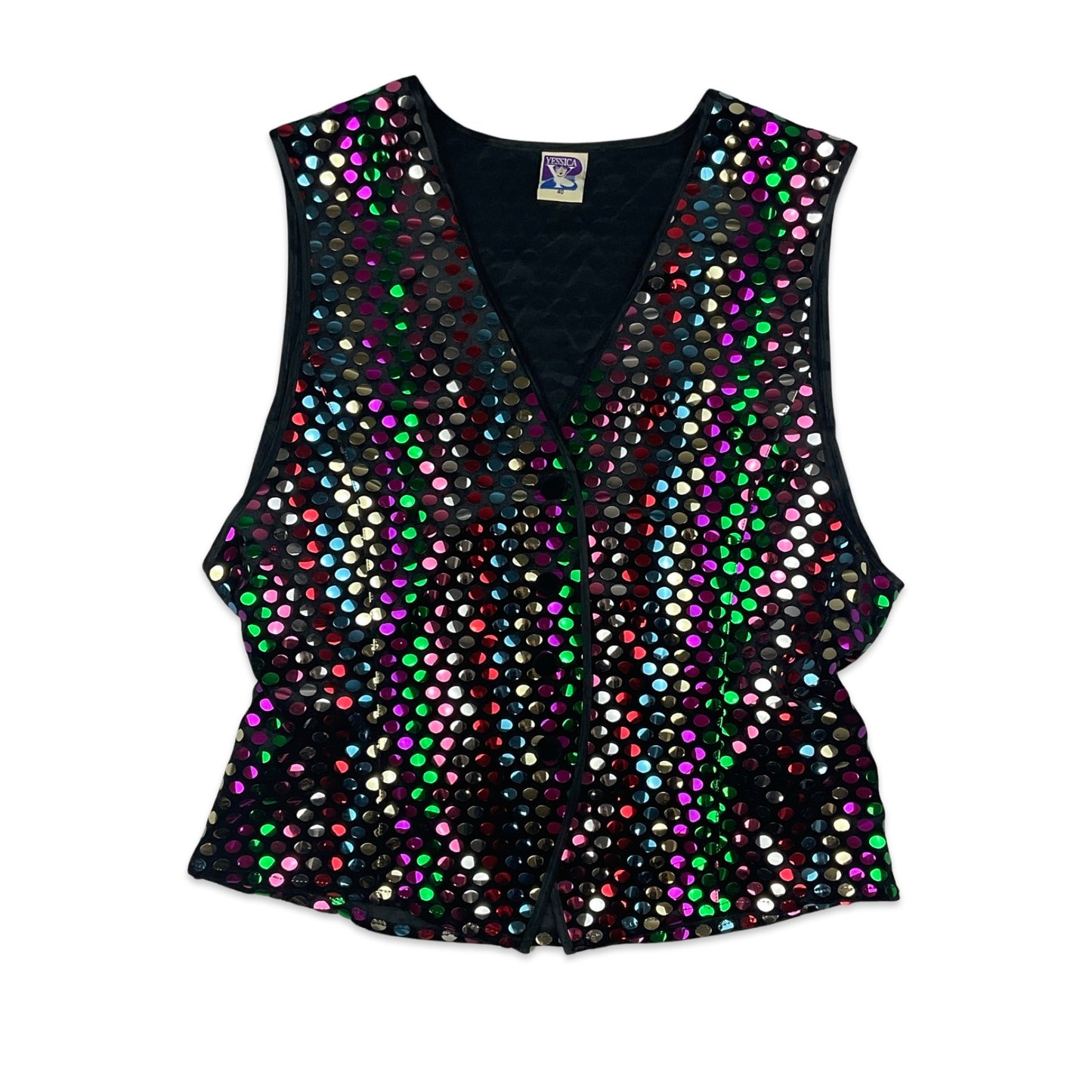 80s Polka Dot Disco Waistcoat 10 12 14 16 18