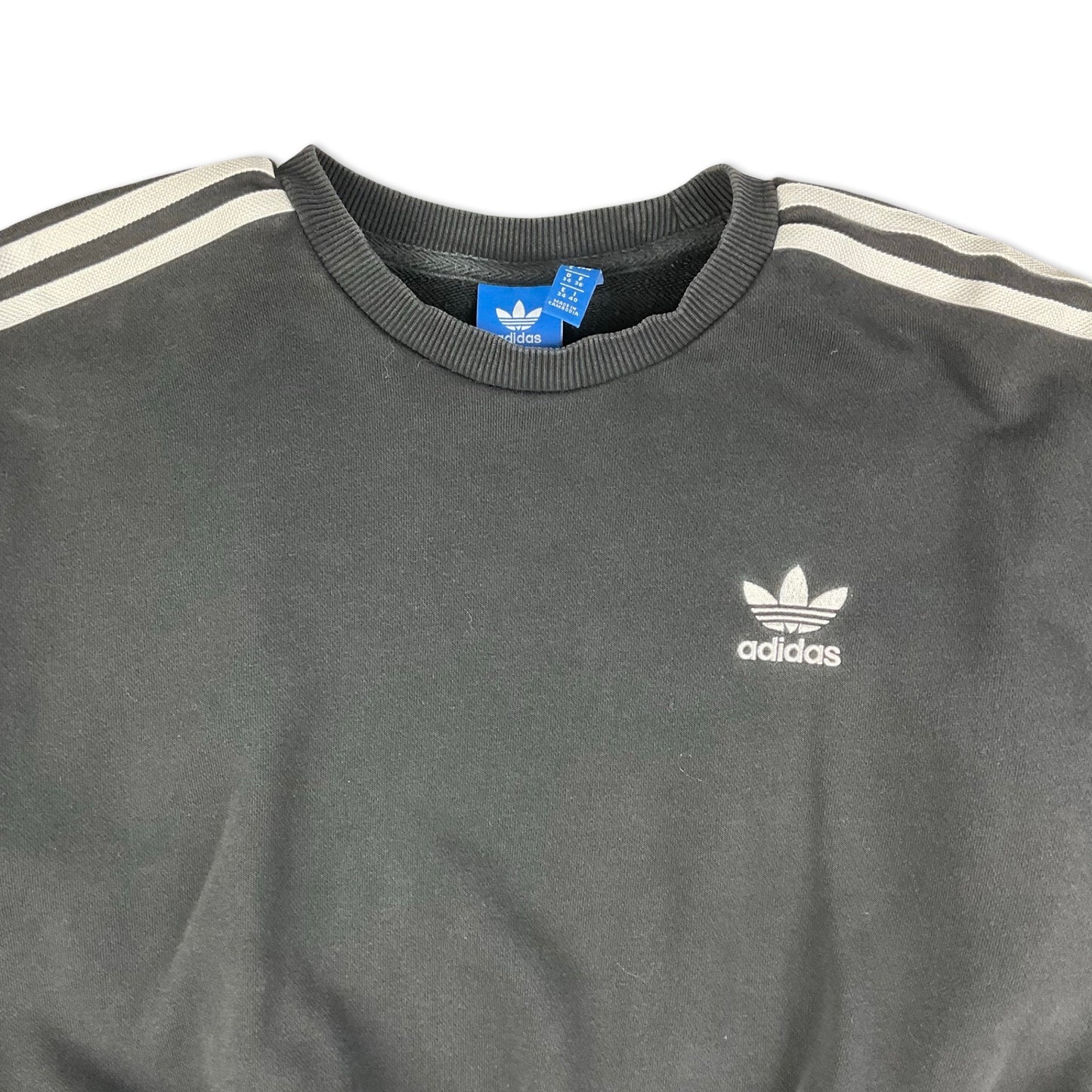 Adidas Black & White Cropped Jumper 8 10