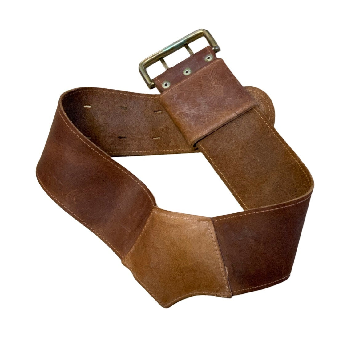 Vintage Brown Thick Suede Leather Western Belt