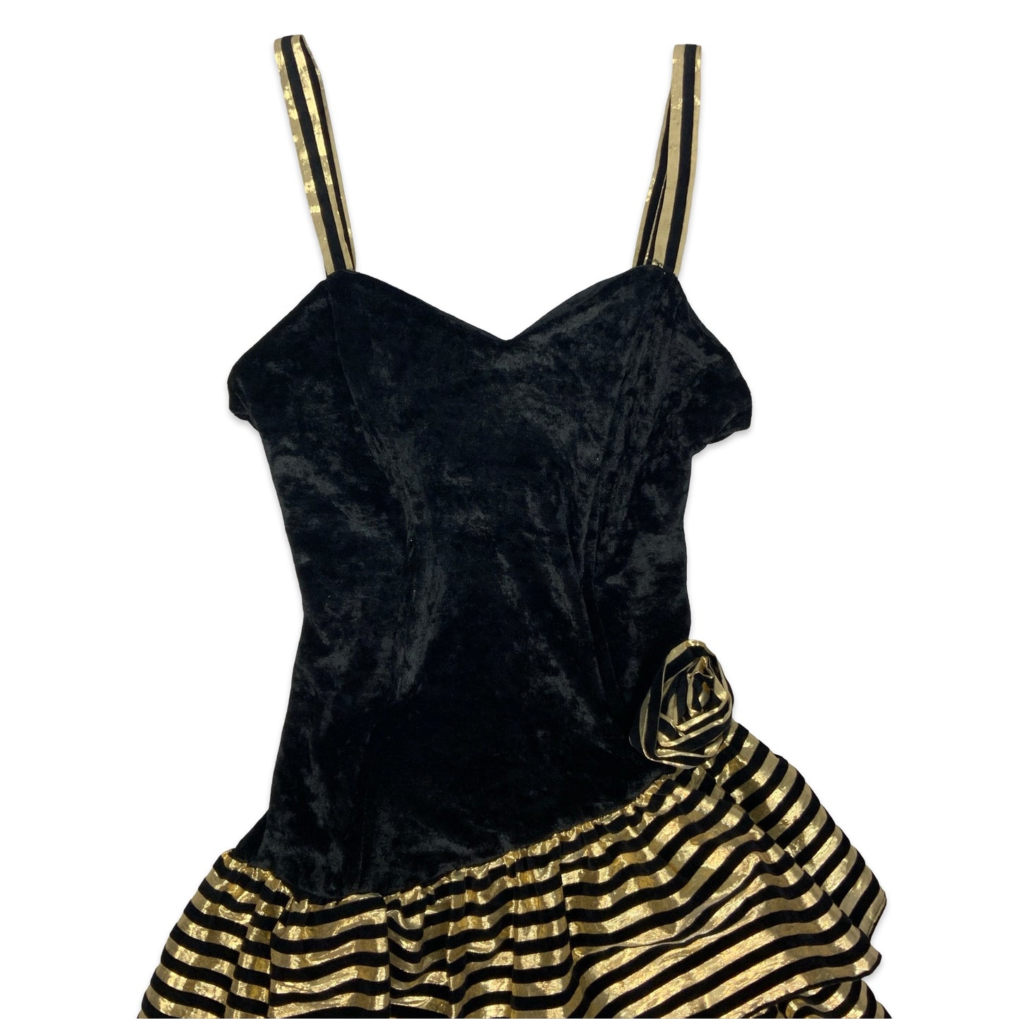 80s Black & Gold Mini Dress