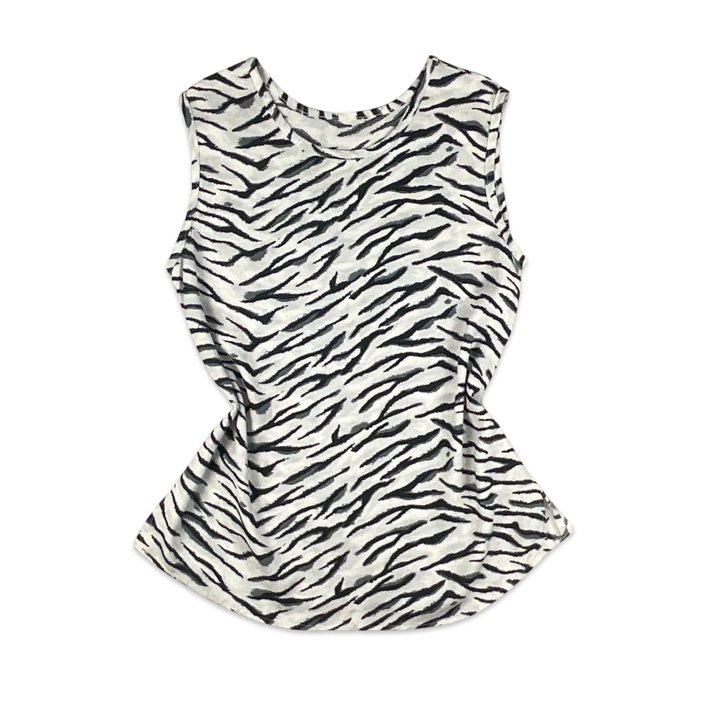 Y2K White & Black Zebra Print Top 10 12 14