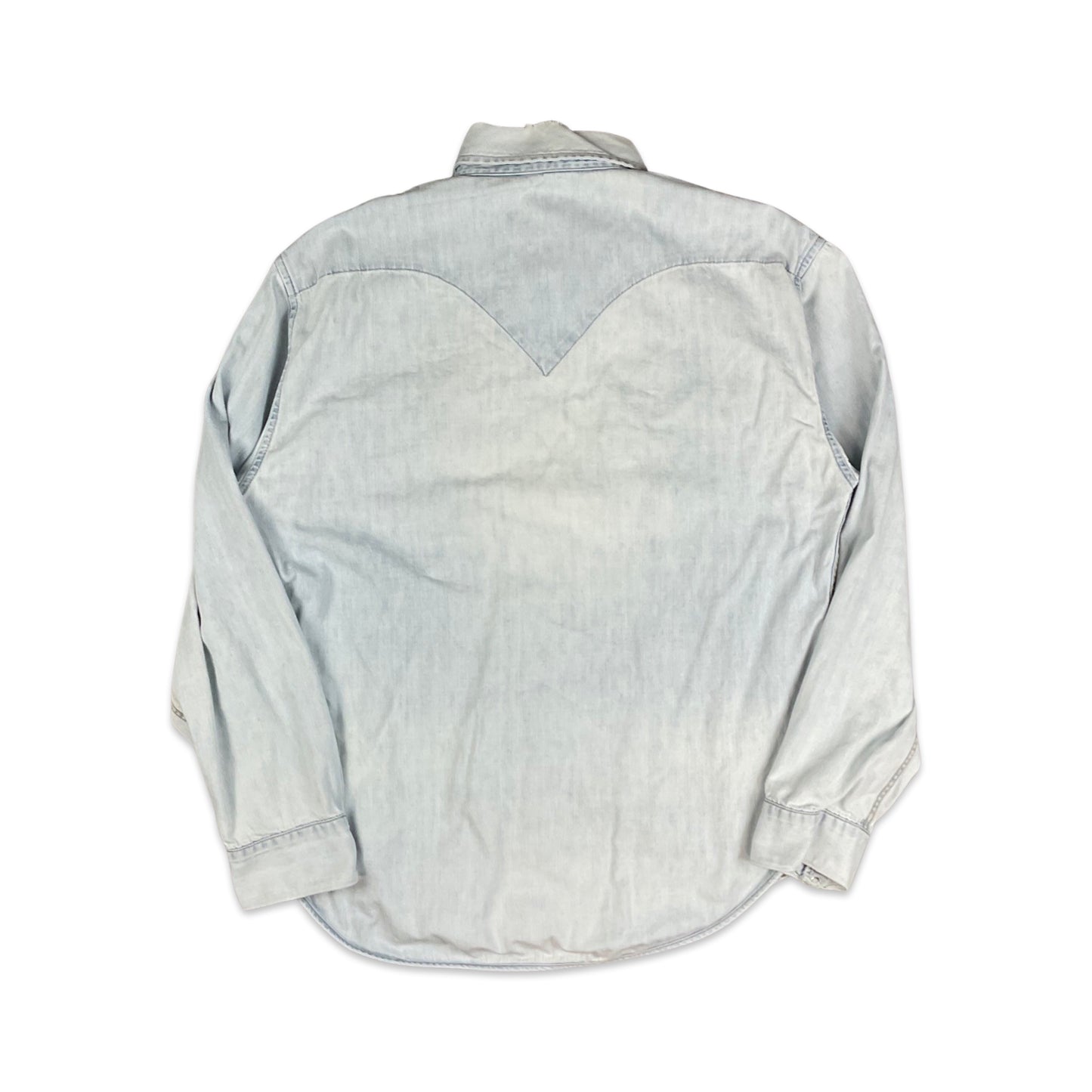 Vintage Levi's Distressed Light Blue Denim Shirt L XL