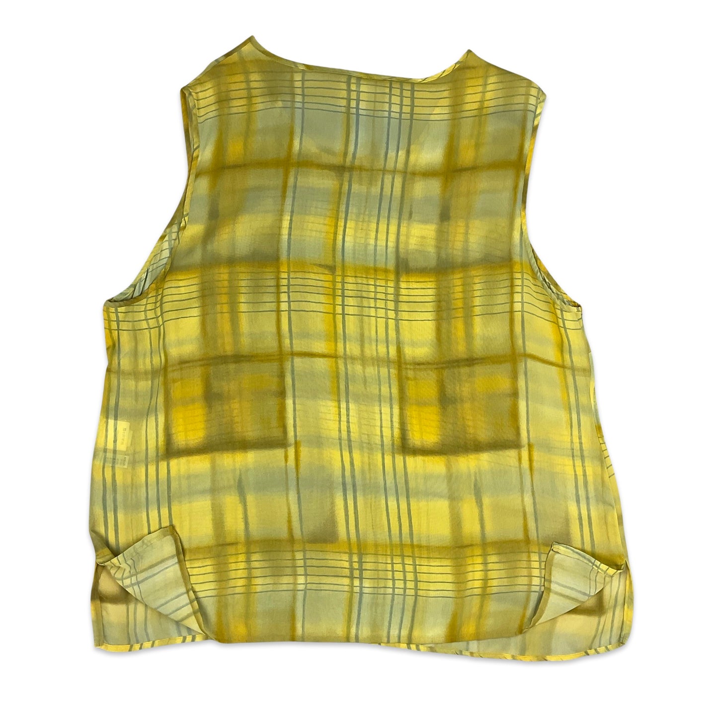 Vintage Yellow Sheer Plaid Vest Top