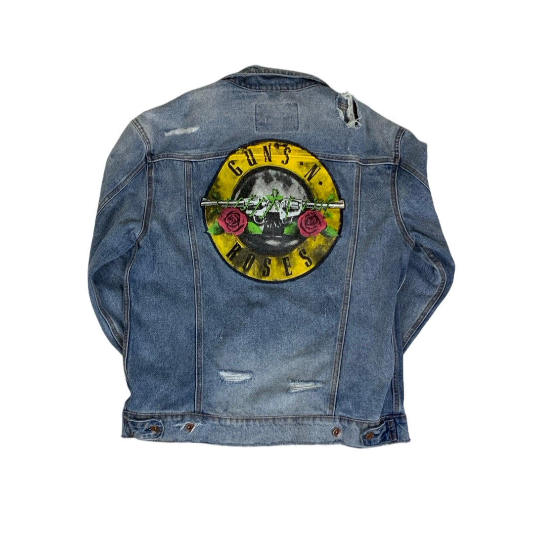 00s Y2k Guns n' Roses Distressed Denim Jacket M