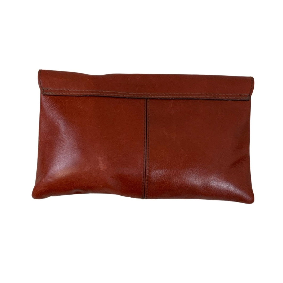 Vintage Burgundy Red Leather Clutch Handbag