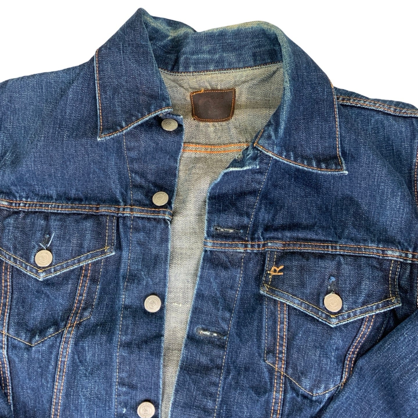 Vintage 00s Dark Blue Denim Jacket S M