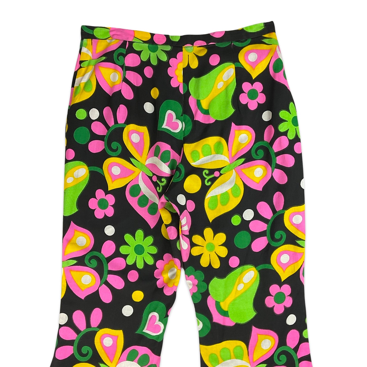 80s Bright Print Flared Trousers