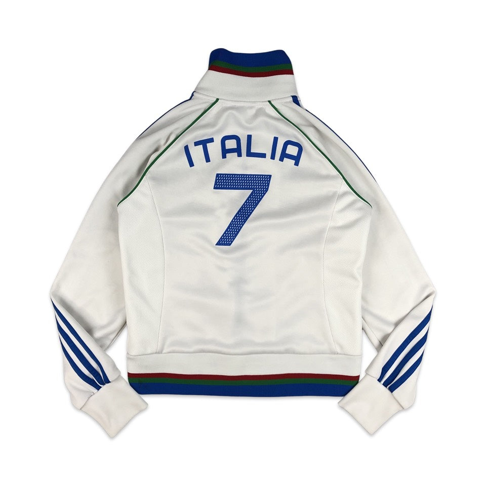 Vintage Adidas White and Blue "ITALIA" Track Jacket 10 12