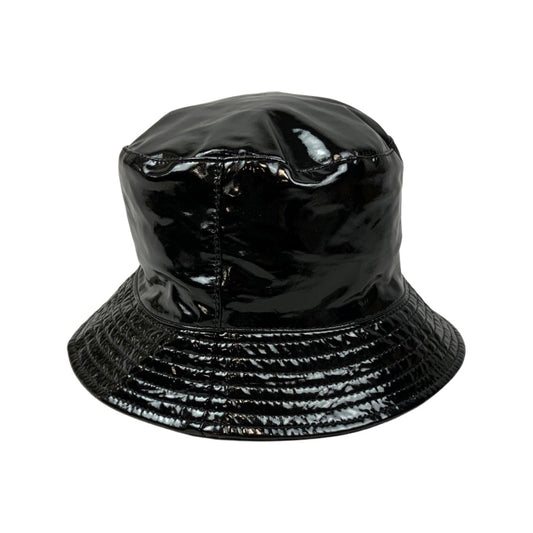Vintage Black PVC Bucket Hat