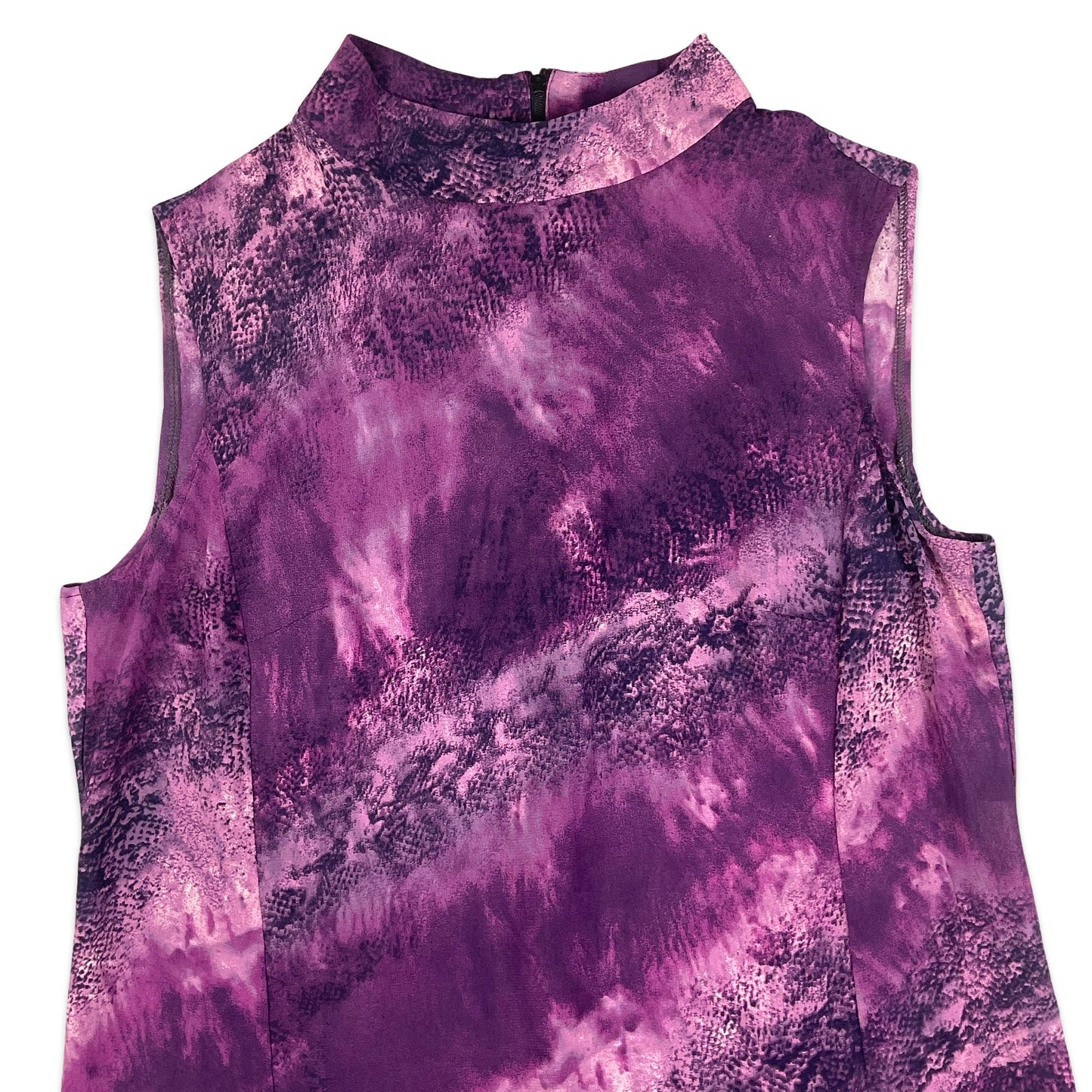 Y2K Purple Snake Print High Neck Top 10 12 14 16