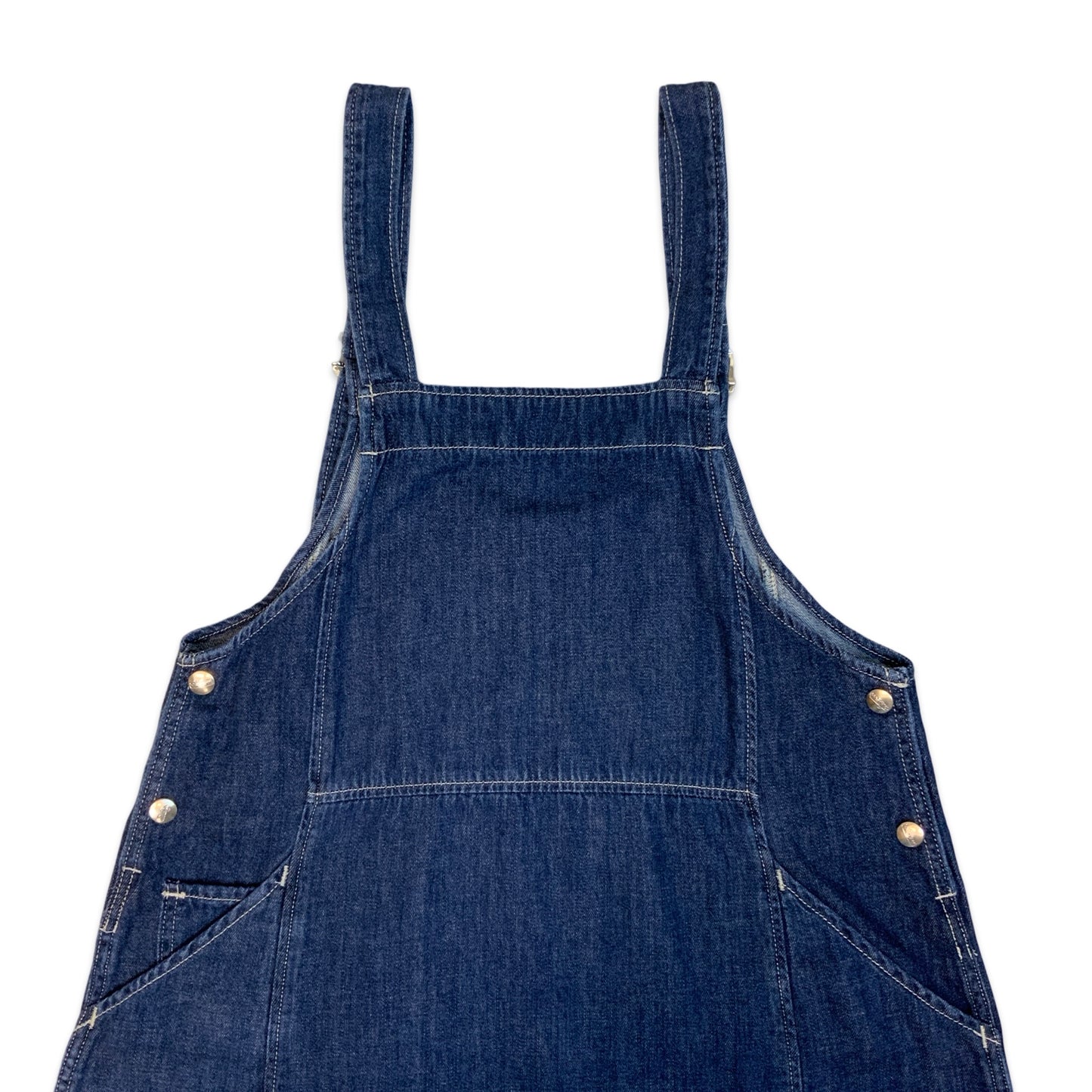 90s Wrangler Indigo Denim Dungaree Pinafore Maxi Dress 12