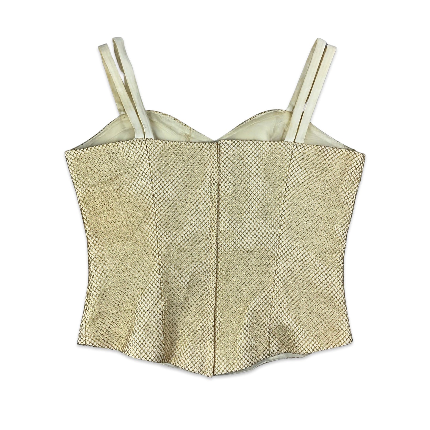 Vintage Gold & White Bustier Top 6 8