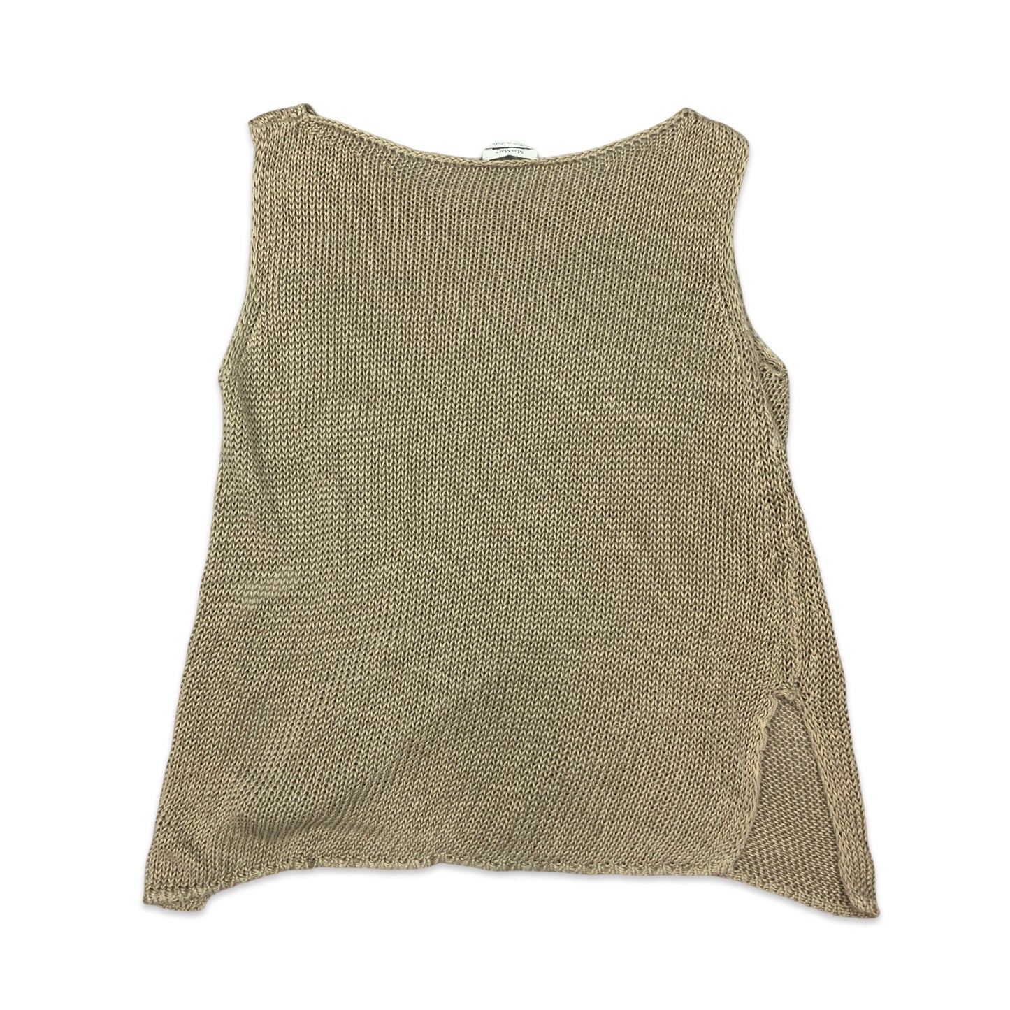 90s Taupe Knitted Vest Top 12 14