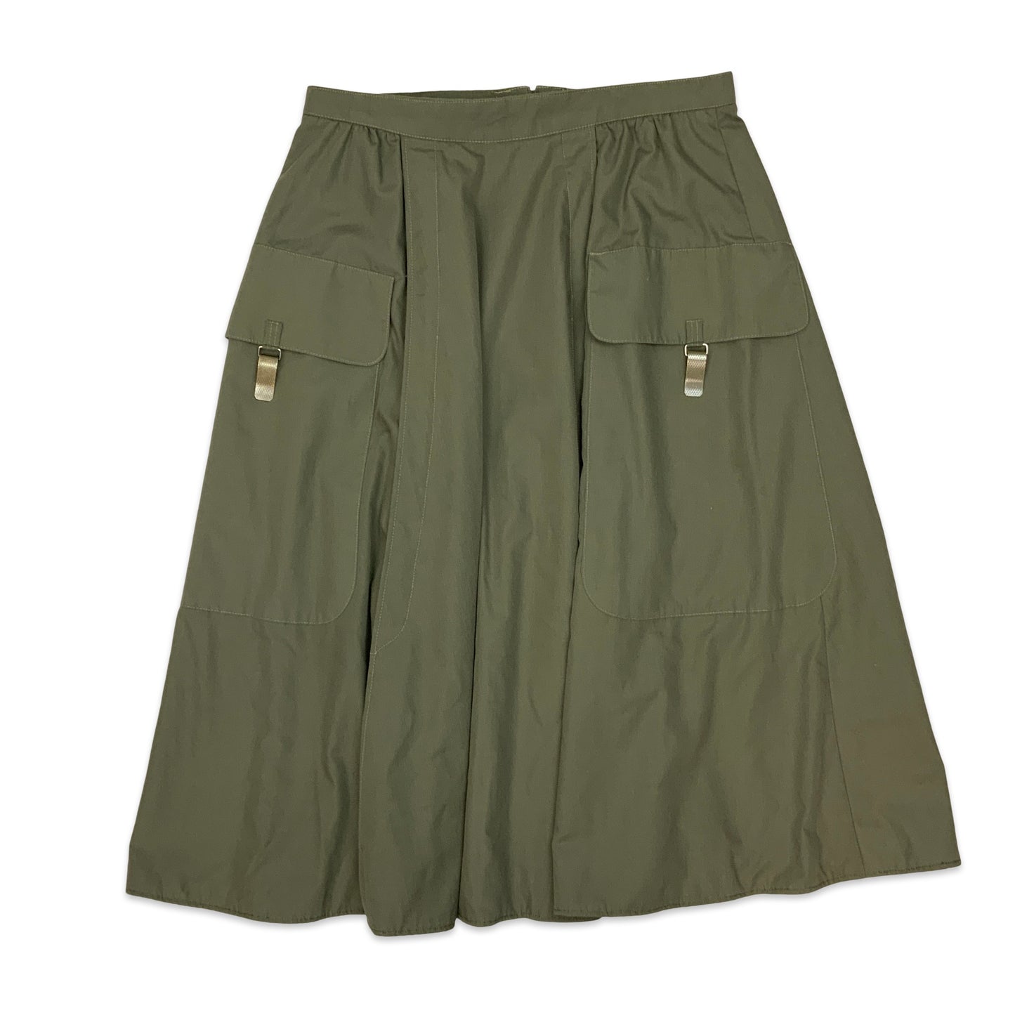 Y2K Khaki Green Midi Skirt 12