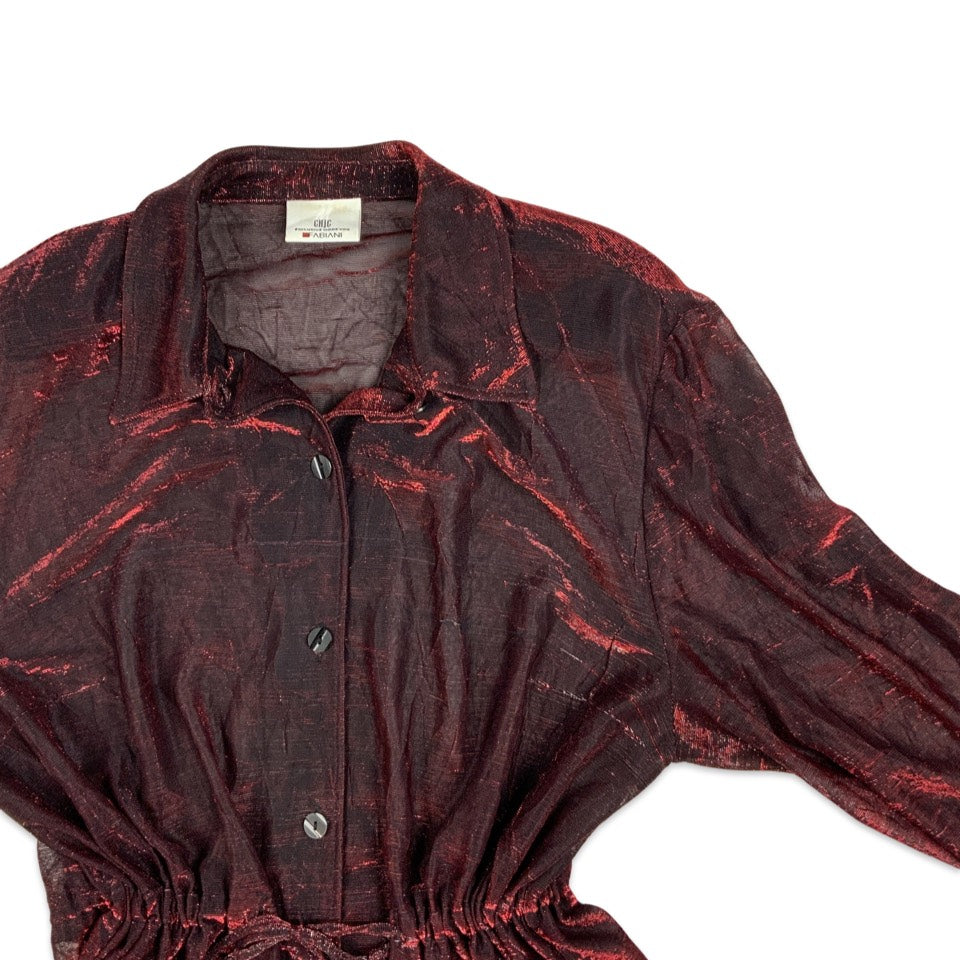 Vintage Red Lurex Blouse 8 10 12 14 16 18 20 22