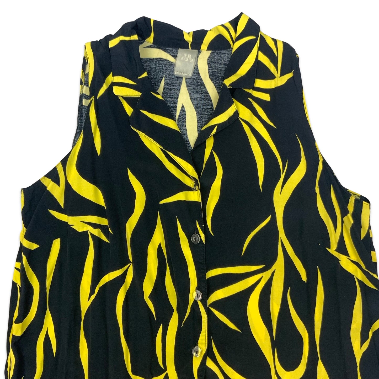 Vintage Black & Yellow Sleeveless Blouse 22