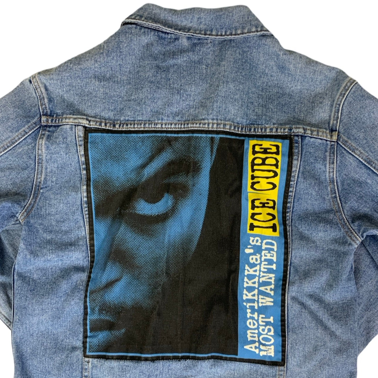 Vintage 90s Ice Cube AmeriKKKa’s MOST WANTED Denim Trucker Jacket S M