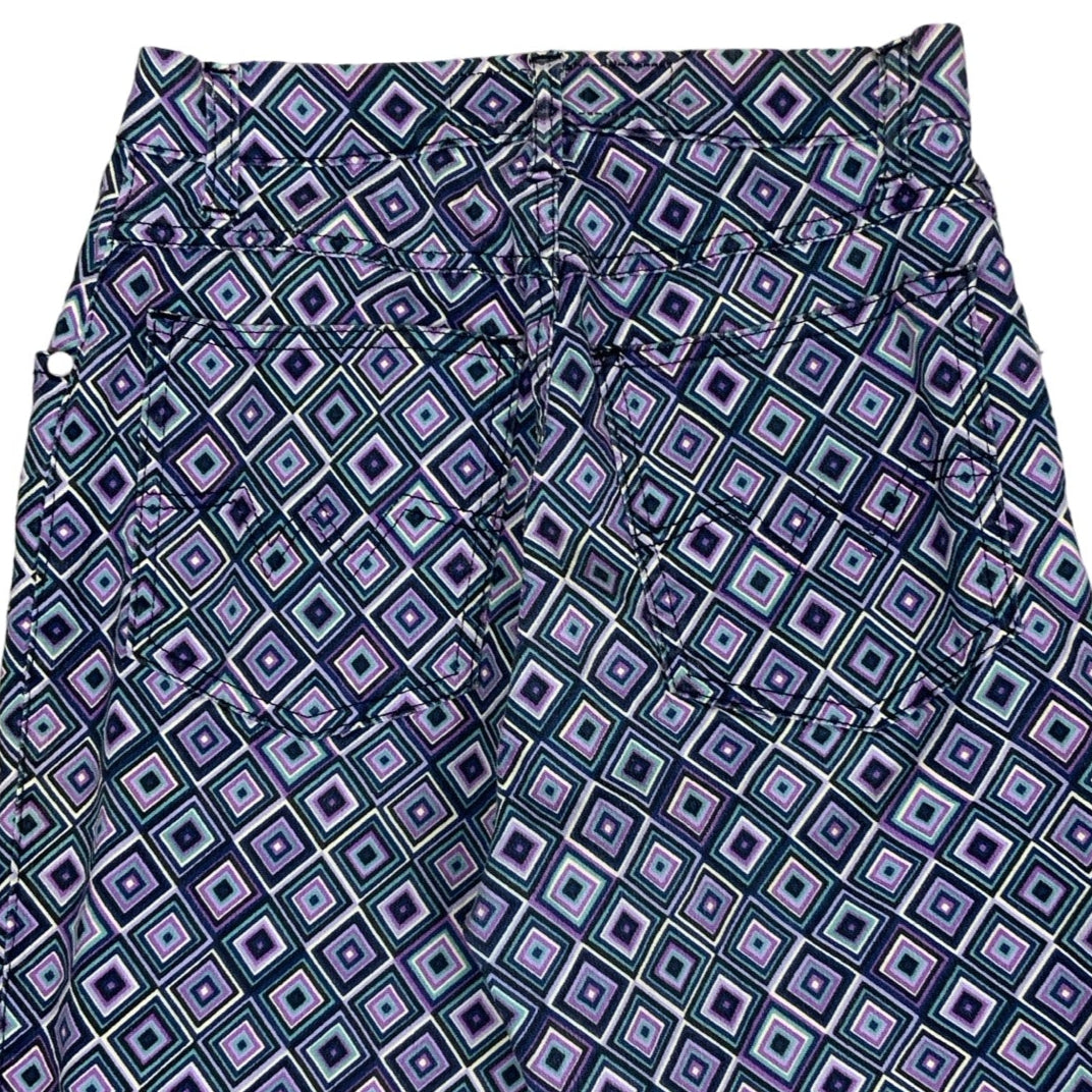 Vintage 70s ‘Wild Jeans’ Purple Blue White Geometric Psychedelic Straight Leg Jeans XS 4 6