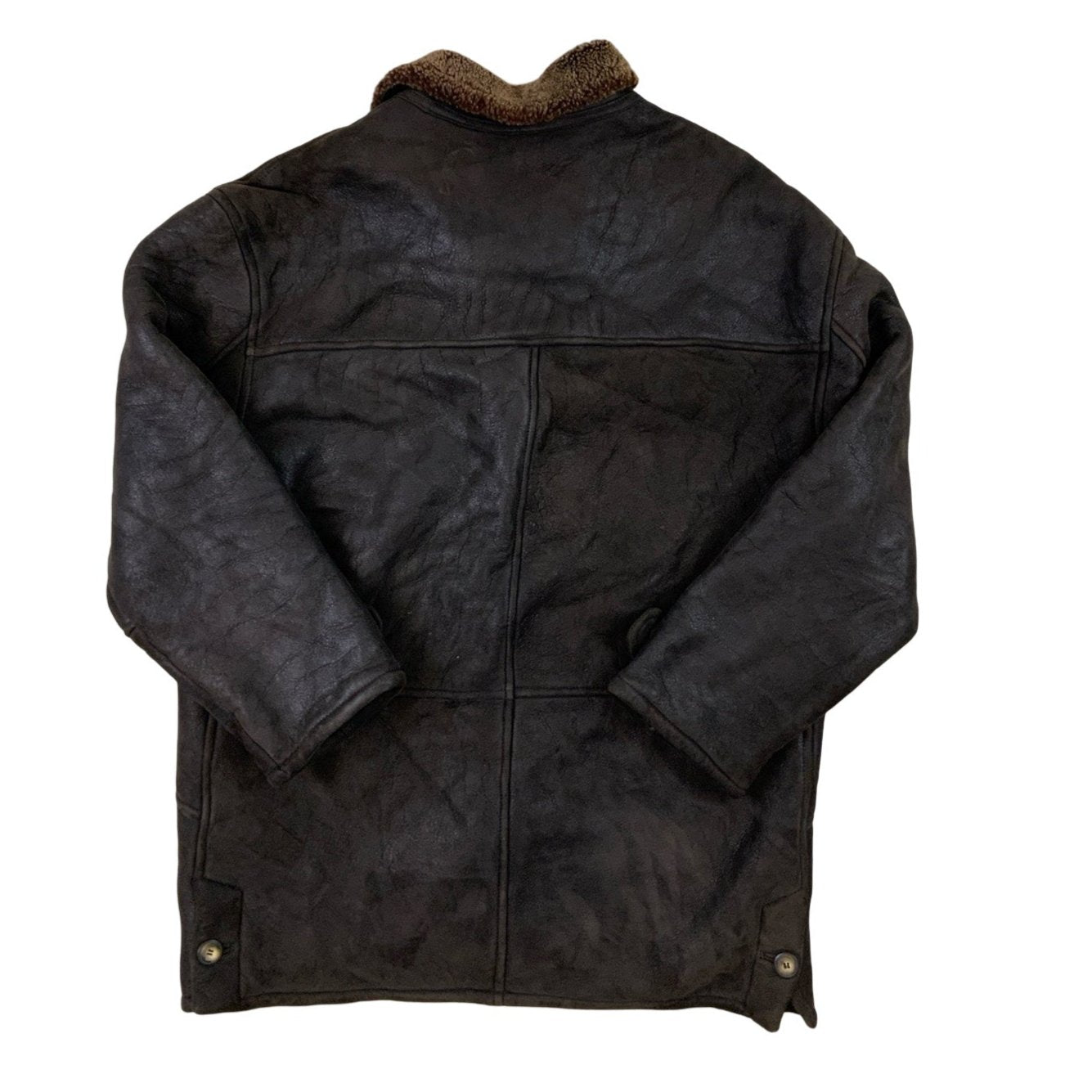 Vintage Leather Shearling Jacket L XL