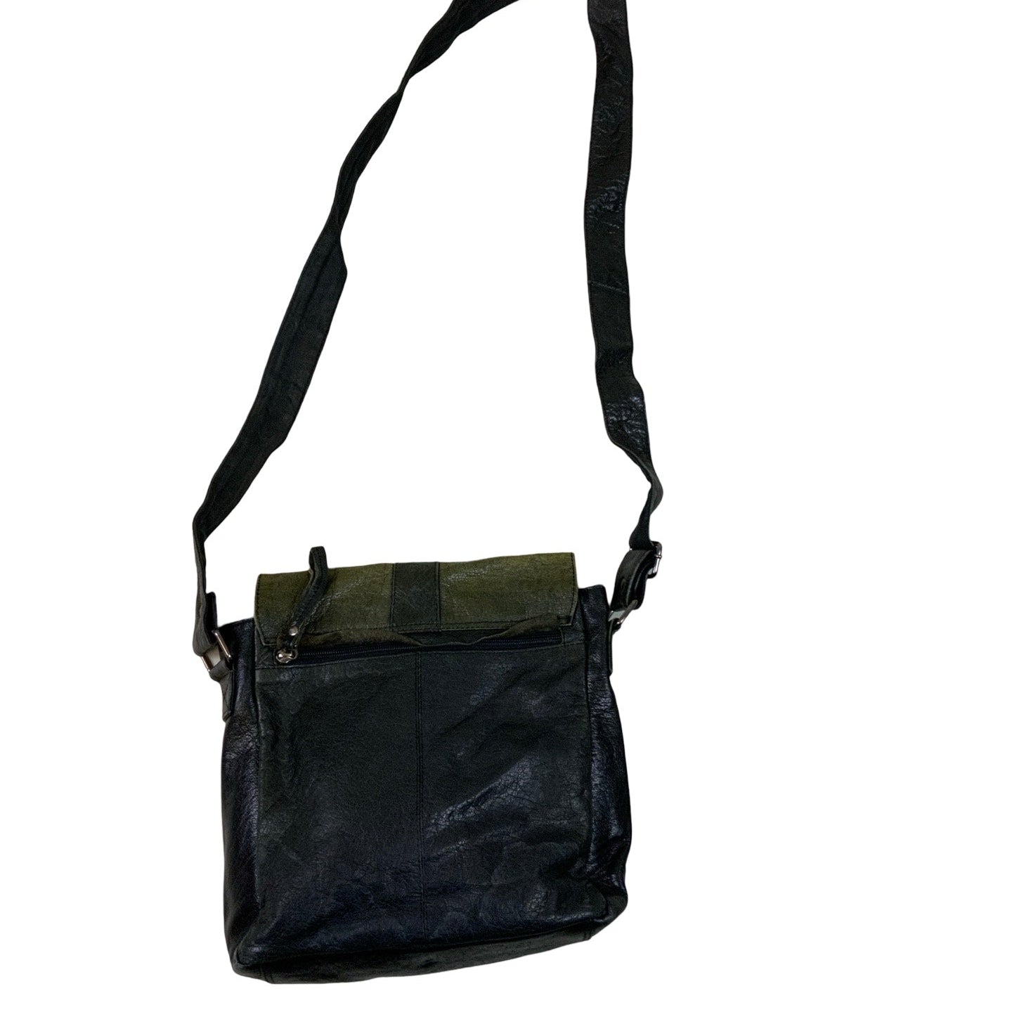 Vintage 00s Y2k ‘Hamled Humburg' Green Black Buckle Leather Shoulder Bag