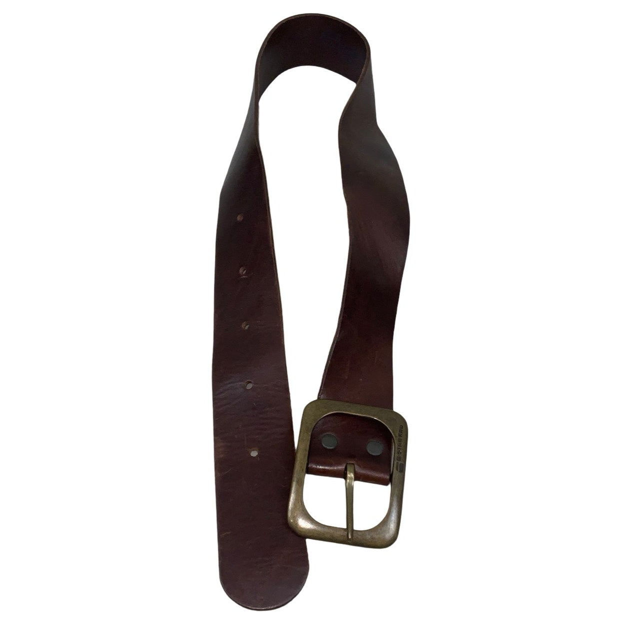 Vintage ‘G-Star Raw’ Brown Genuine (BLT-01) Leather Gold Buckle Belt