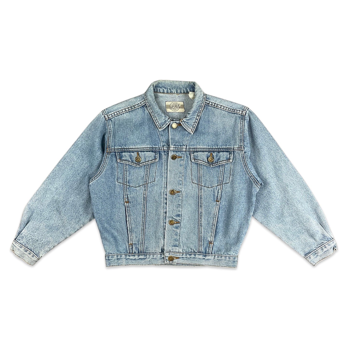 Vintage 90s Light Blue Denim Jacket 8 10 12