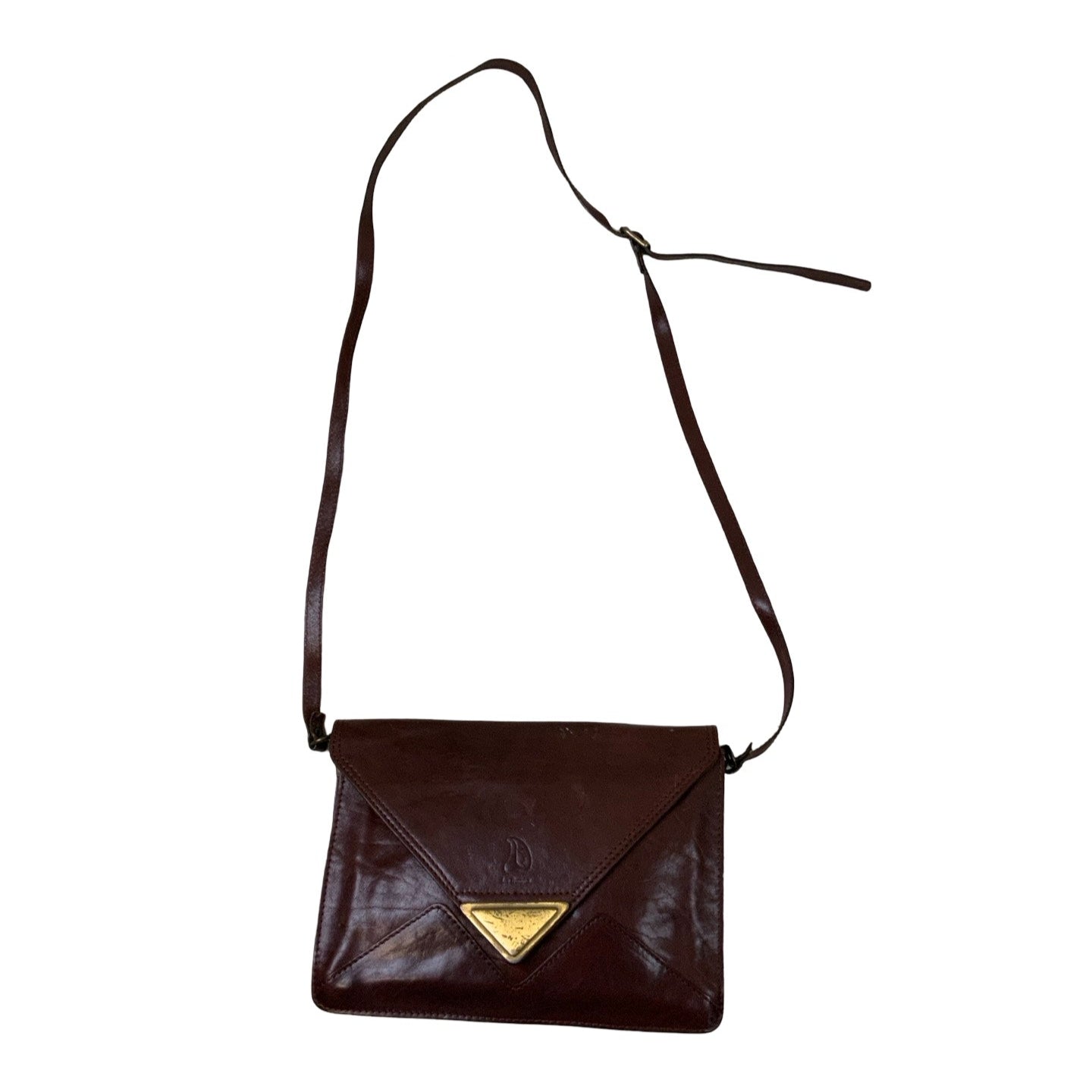 Vintage ‘La Donna’ Brown Leather Crossbody Handbag