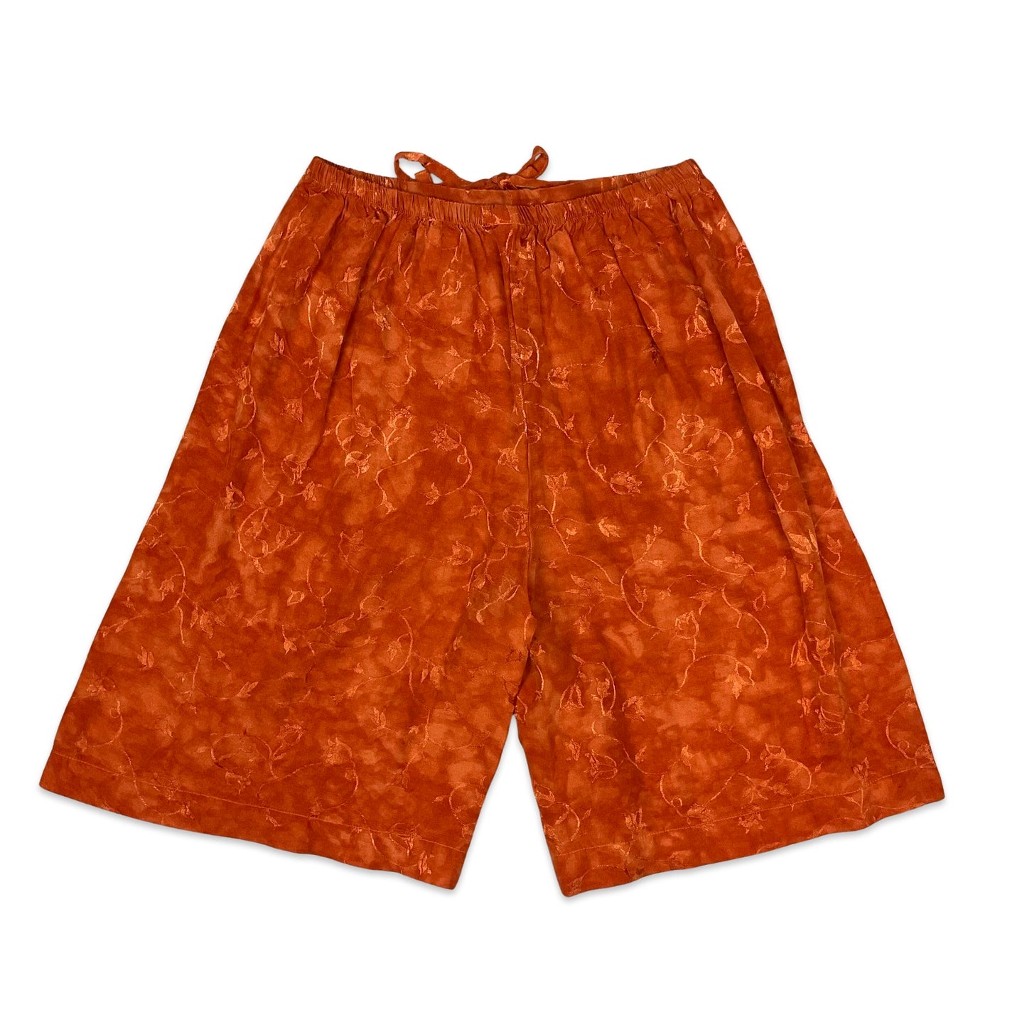 Vintage Orange Floral Shorts 8 10