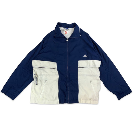 90s Y2K Blue & White Adidas Track Jacket XL