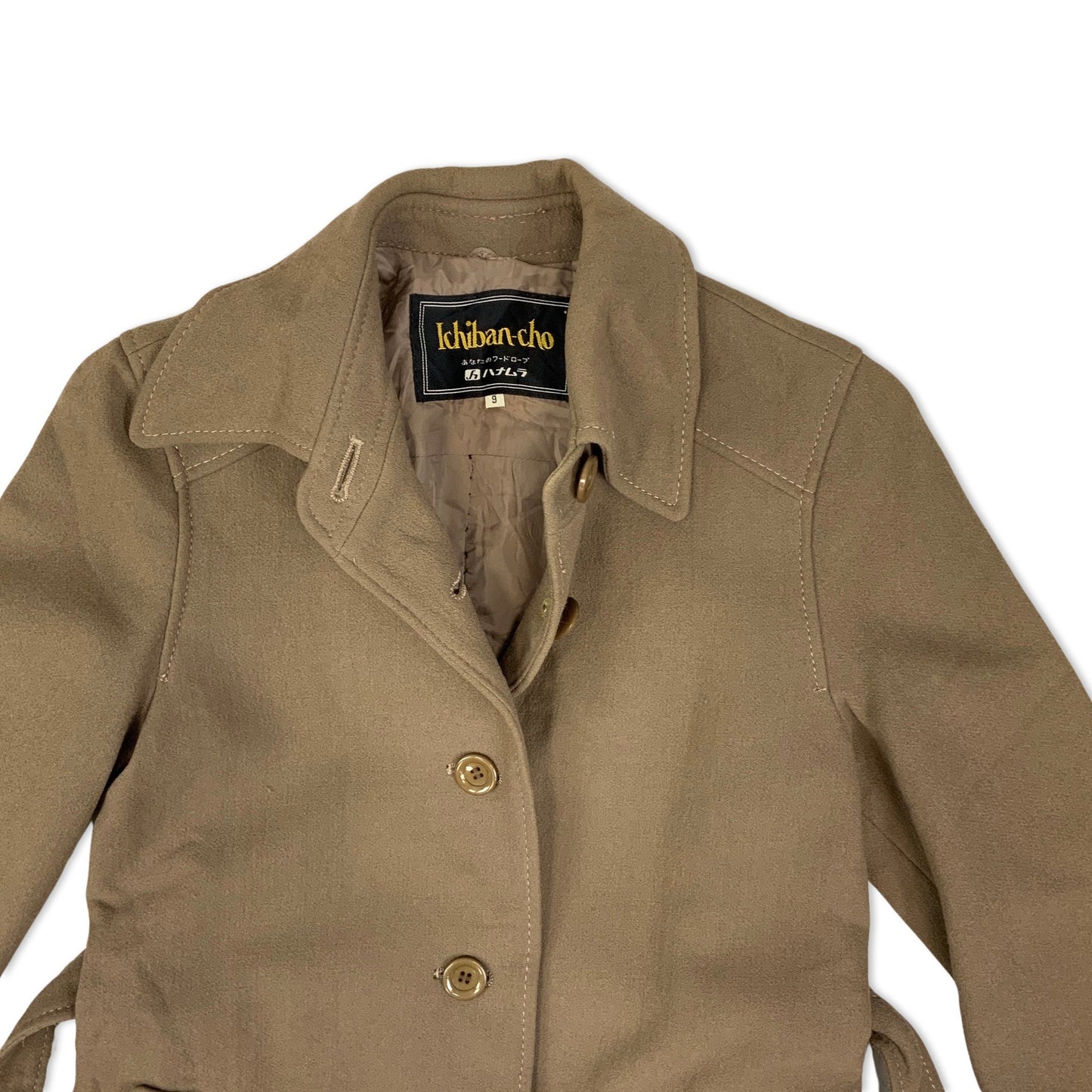 Vintage Brown Ladies' Belted Trench Coat Brown 6 8