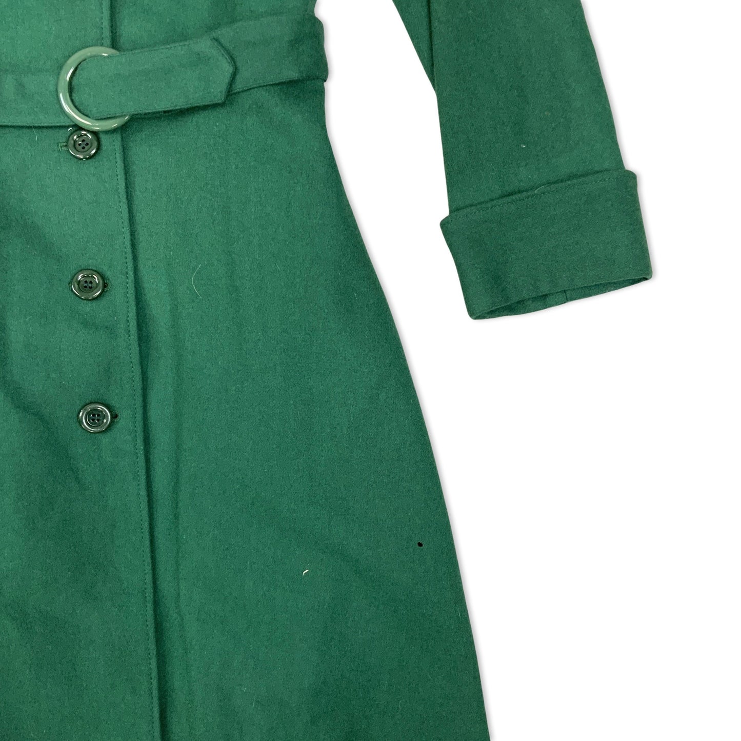 Vintage Green Wool Trench Coat 10 12