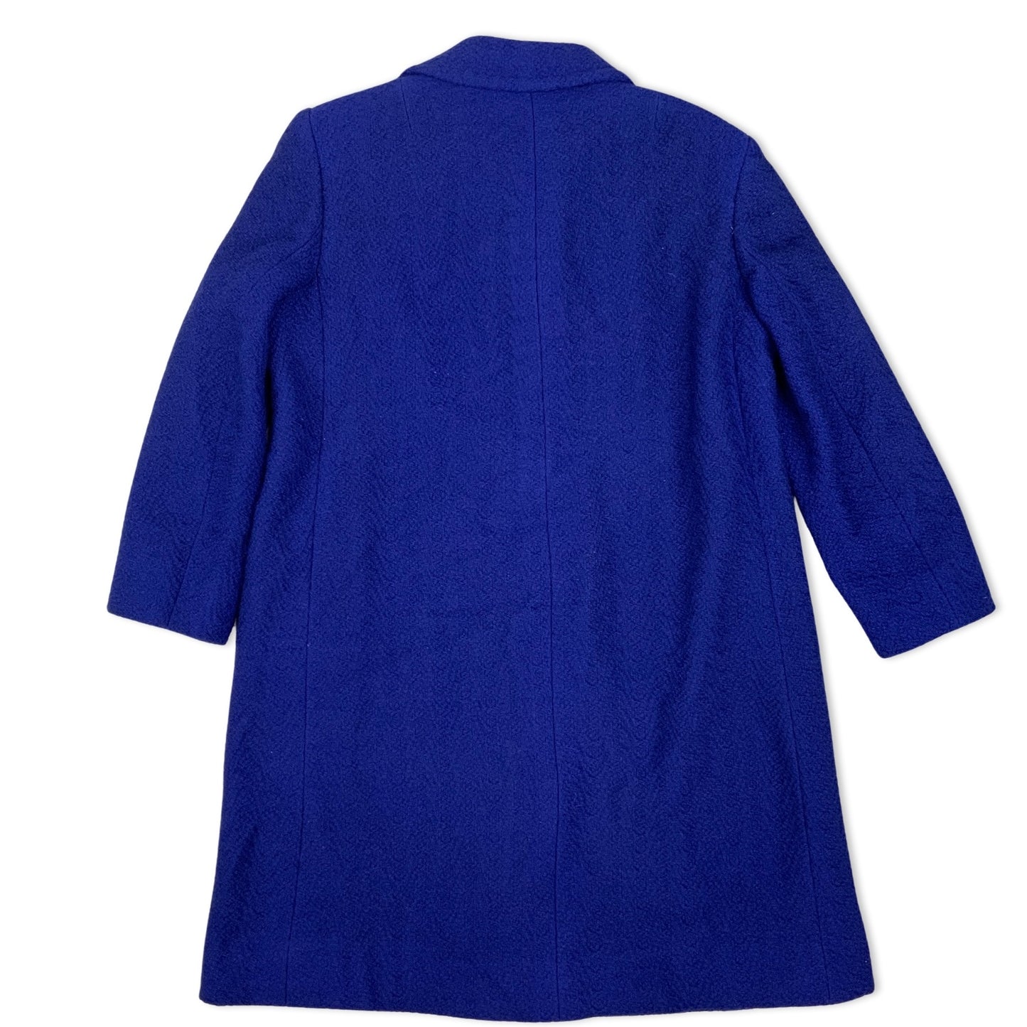Vintage Blue Bouclé Wool Coat 14 16