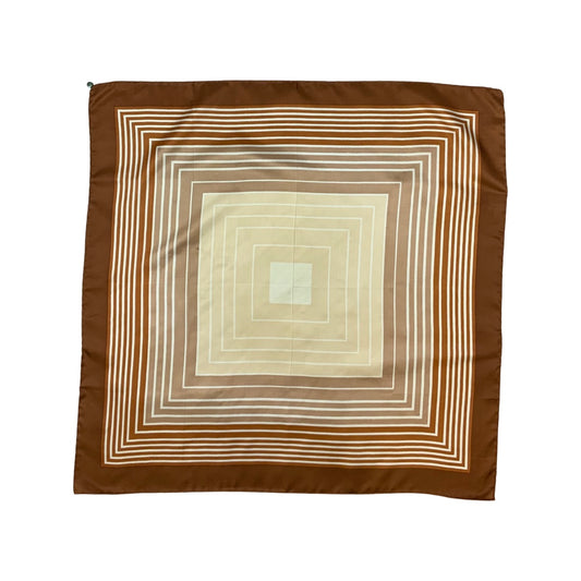 Vintage Beige and Brown Box Pattern Scarf
