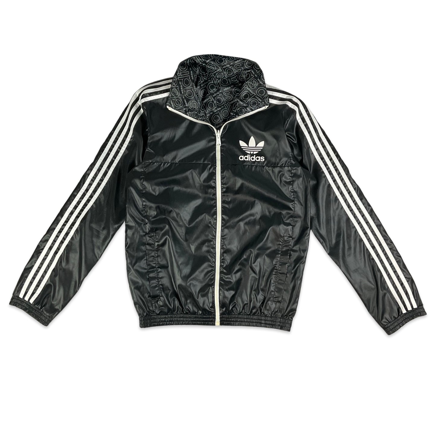 Vintage Adidas Black & White Reversible Windberaker Jacket XS S