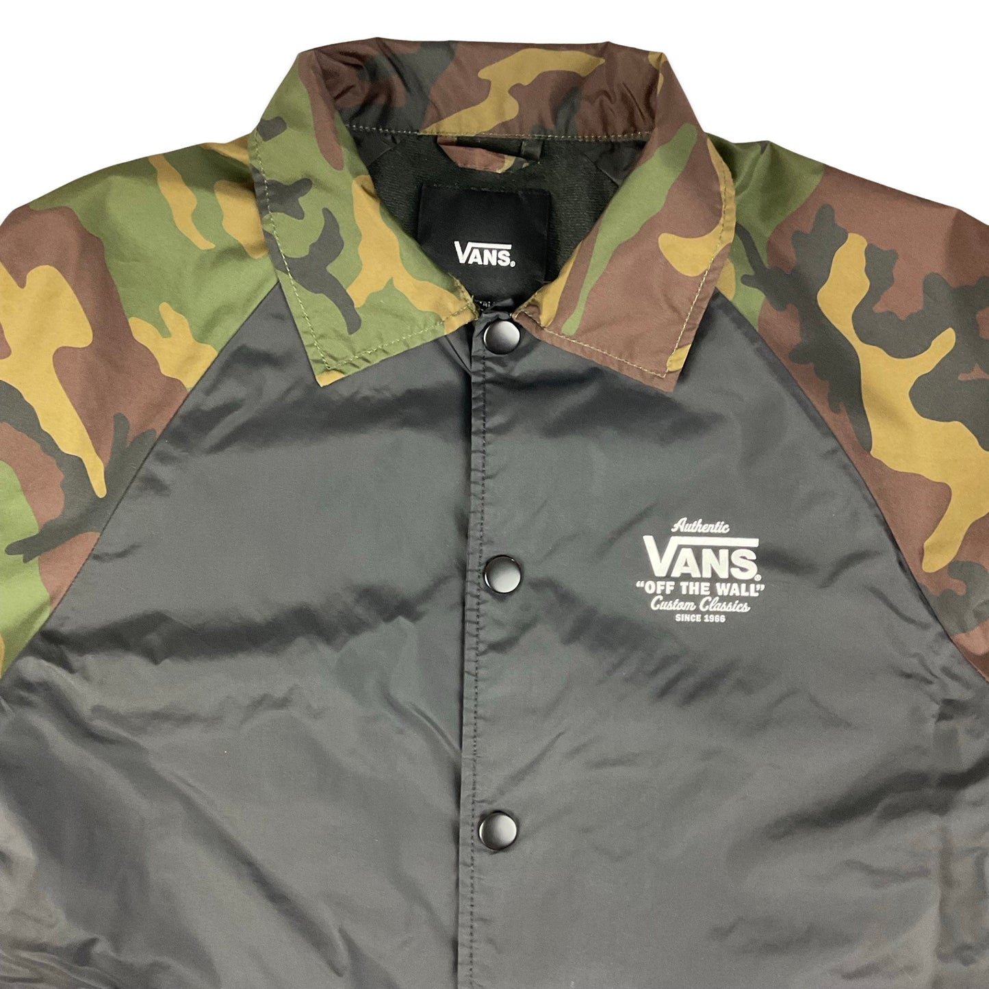 Vintage Vans Black & Camo Print Windbreaker Jacket XS S