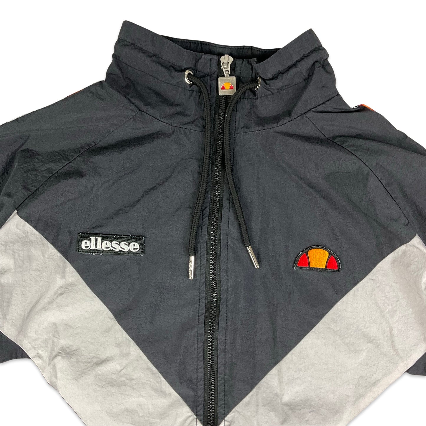 Vintage Ellesse Black Silver & Baby Pink Windbreaker 8 10